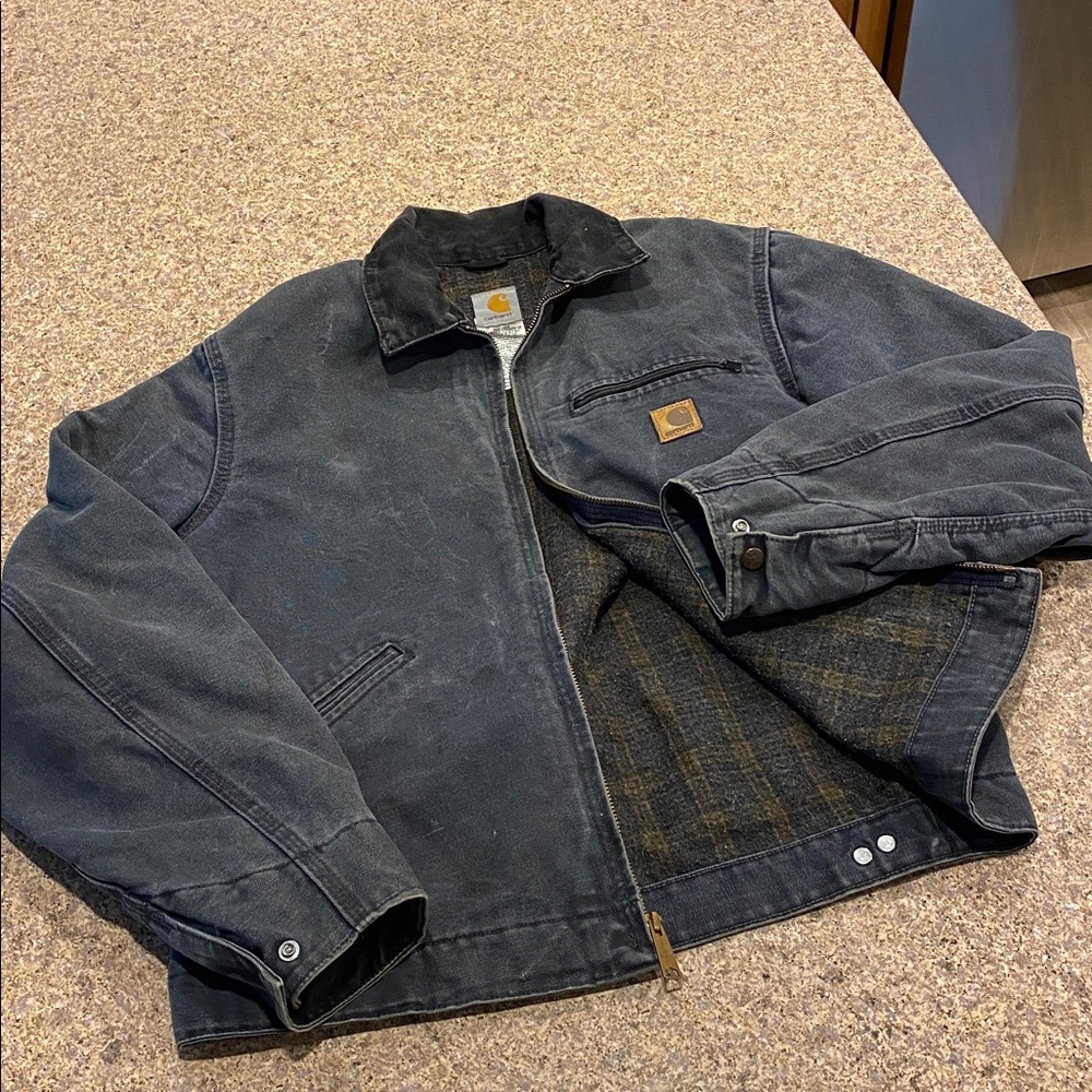 Carhartt Detroit Jacket J97 PTL Medium Petrol Work Wear Utility - Picture 5 of 17
